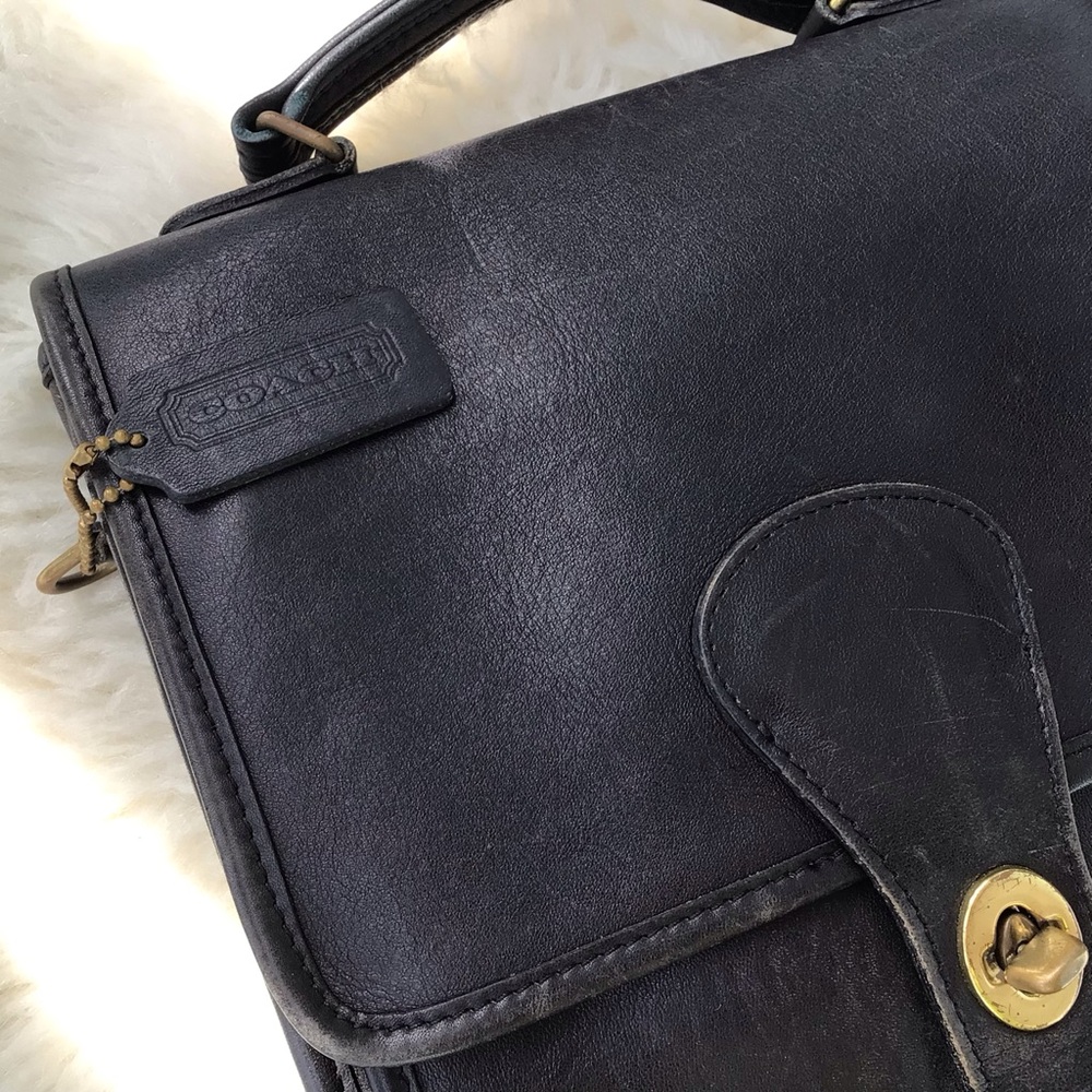 Vintage Coach All Weather Glove Tanned Cowhide Leather Station Tote Hand… - Picture 15 of 16